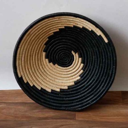 Black and White Woven Basket, Rwanda Wall Bowl is a perfect gift to your loved ones.