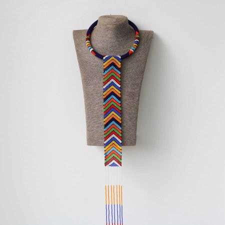 FIFI Dark Blue Zulu necklace is made using fine beads.