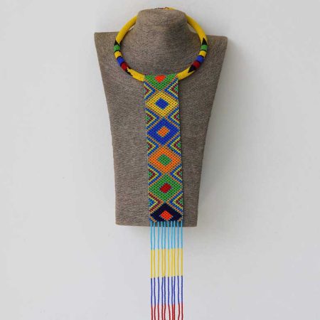 BAHARI Yellow Zulu necklace, African beaded Pendant necklace is a perfect gift to your loved ones