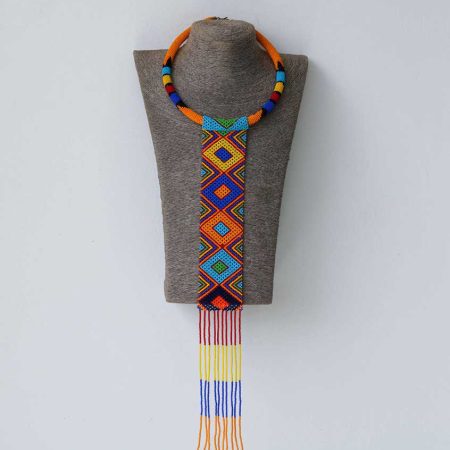 IMAMU Beaded Orange necklace, African Zulu necklace is a perfect to your loved one.