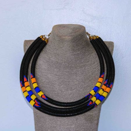 MZUZI Black Beaded layered Necklace is elegant to wear and can compliment any outfit.