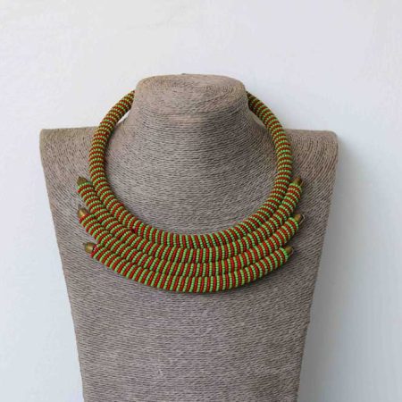 NADIRA African tribal necklace, Maasai beaded necklace is elegant and can compliment any outfit.