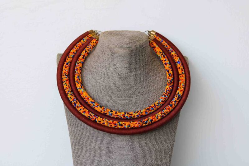 JELANI African Maasai Beaded necklace is elegant and compliments any outfit.