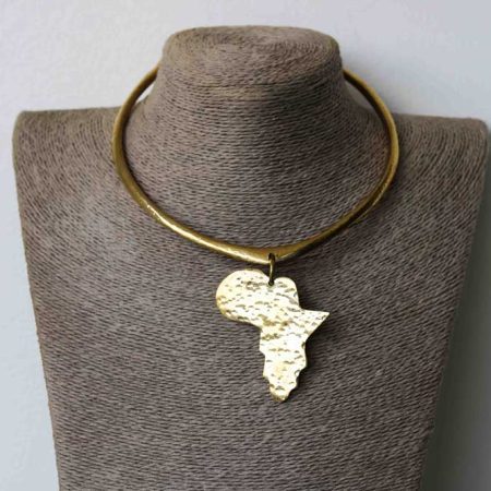 This African brass necklace is elegant and compliments any outfit.