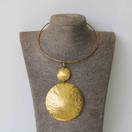 MARA African brass necklace is elegant to make and compliments any outfit.