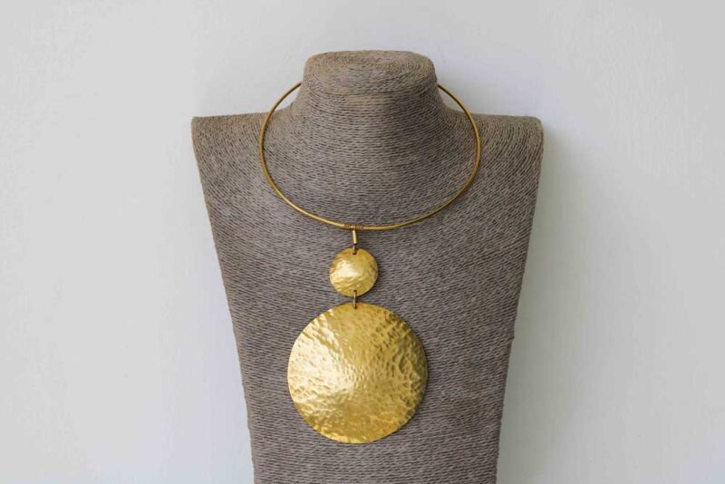 MARA African brass necklace is elegant to make and compliments any outfit.