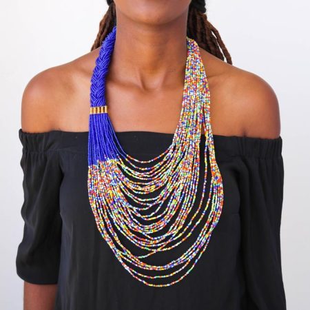 VASHA african beaded necklace to be worn in any occasion.