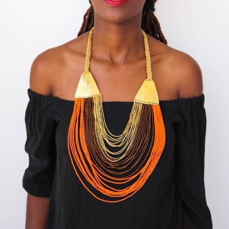 AWITI beaded fringe necklace to be worn in any occasion.