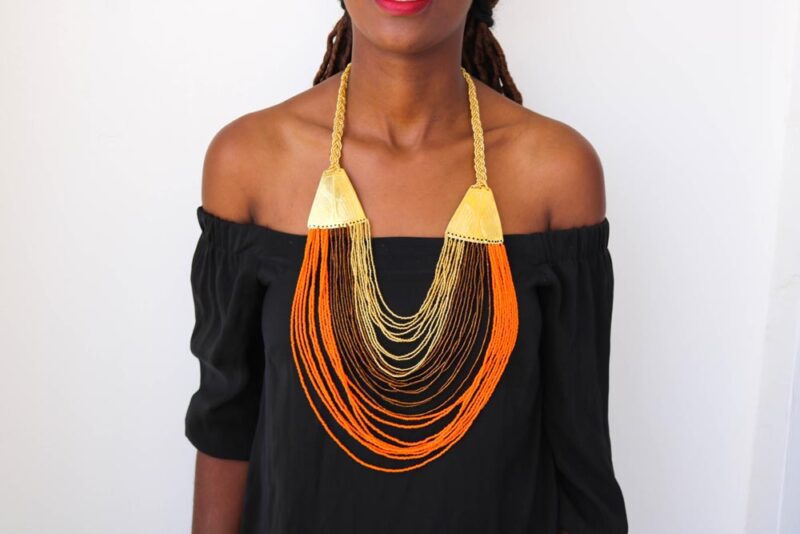 AWITI beaded fringe necklace to be worn in any occasion.