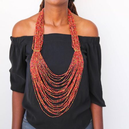 AHO African fringe necklace to be worn in all occasions.