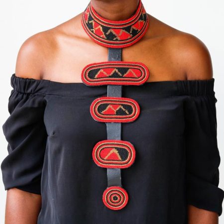 IBINA African leather necklace to be worn in all occasions.