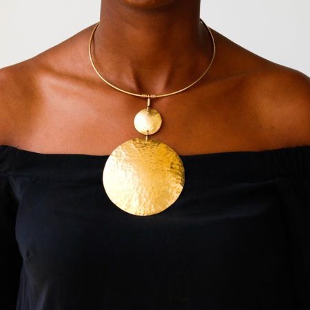 BAO African brass pendant necklace is elegant and can be worn in all occasions.