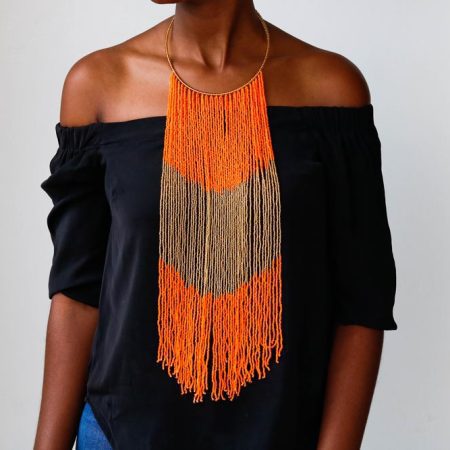 ANYANGO African beaded pendant necklace can be worn in any occasion.