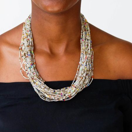 BABU African beaded fringe necklace can be worn in any occasion.