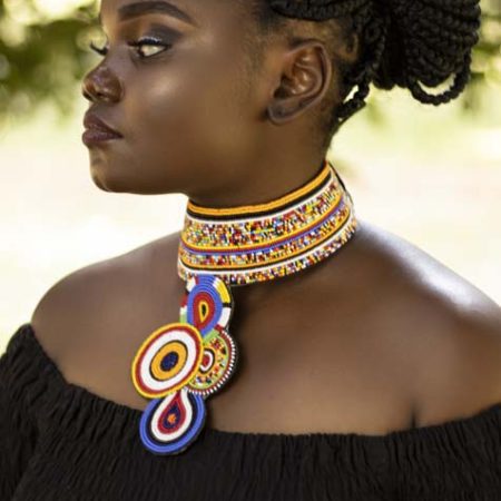 AKIA African beaded choker necklace to be worn in all occasions.
