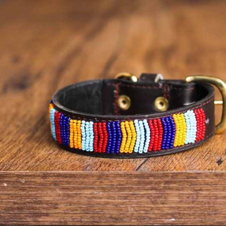 KAMAKWA Maasai beaded dog collar