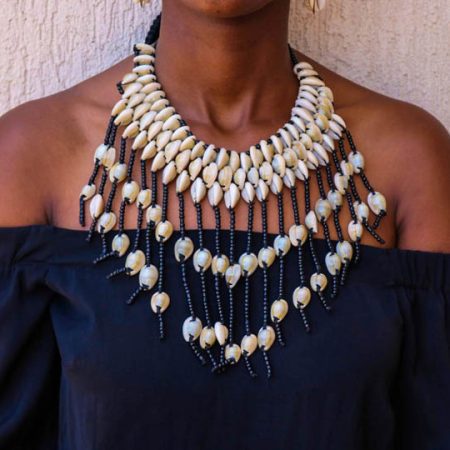 AKALA African cowrie shell necklace, Gift for her