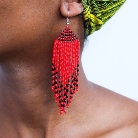 AMISI African Dangle Beaded Earrings